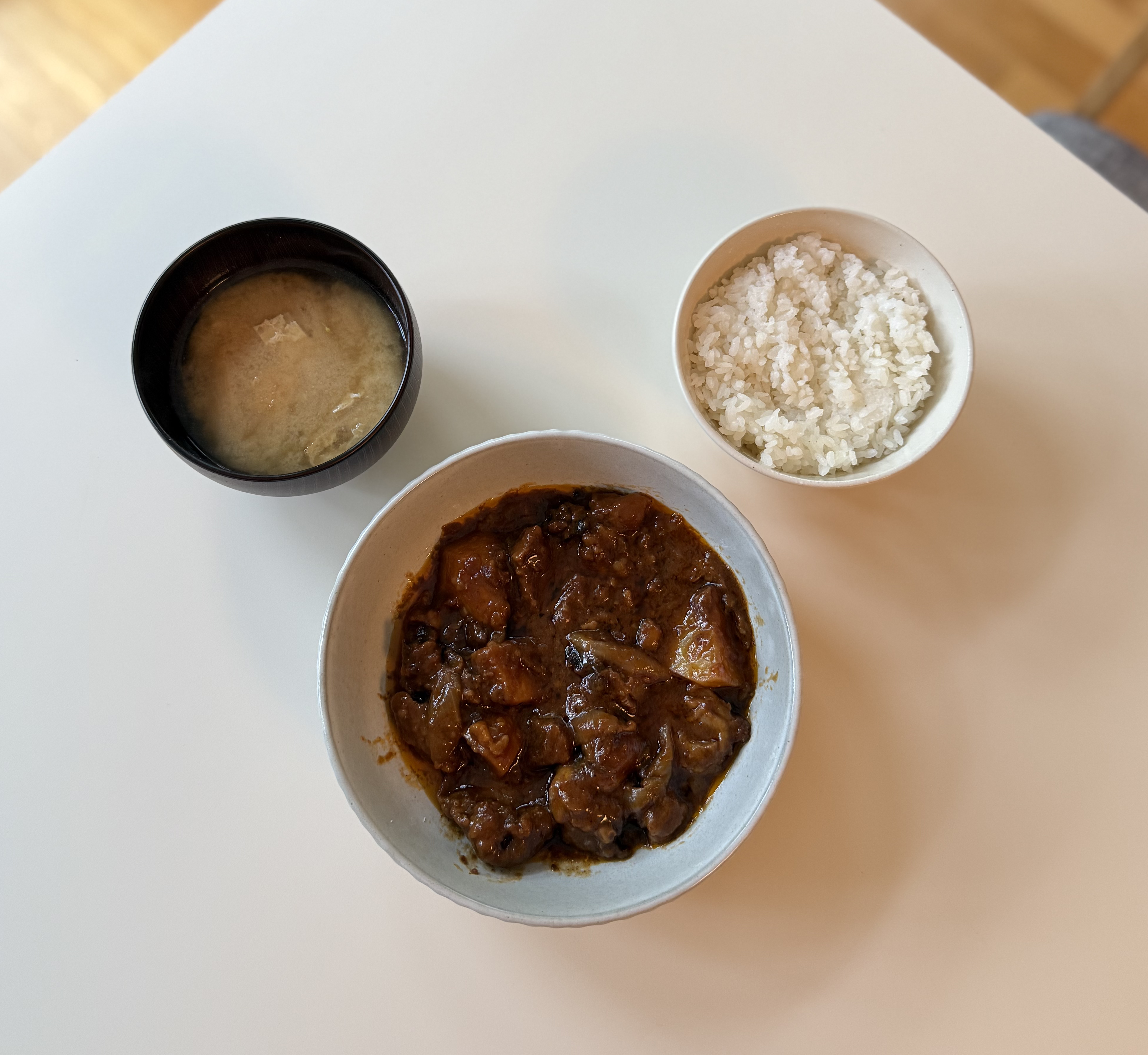 Japanese Beef Stew Set with rice and miso soup